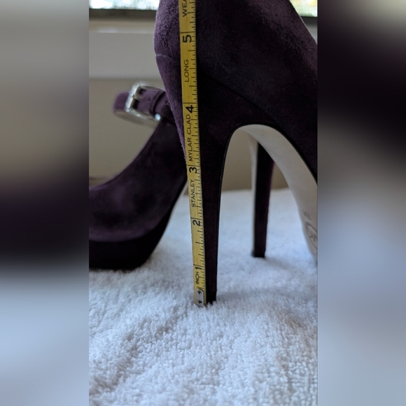 Michael Kors Purple 💜 Suede Mary Jane Platform Heels Size 7 - Picture 7 of 8